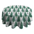 thumbnail image 4 of Green Christmas Tree Pattern Round Tablecloth 60"x60",Wrinkle Wipeable Table Cloth for Kitchen Dining Room Picnic Patio Party, 4 of 6