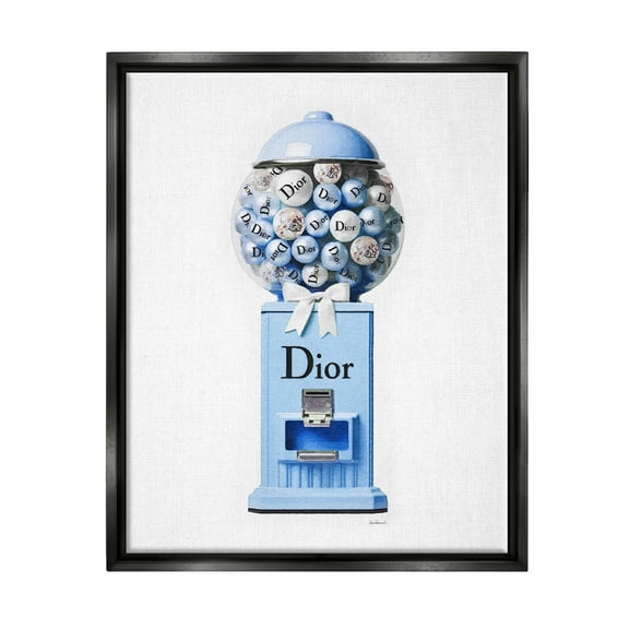 Stupell Industries Glam Candy Dispenser Beauty & Fashion Painting Black Floater Framed Canvas Art Print Wall Art, 17 x 21