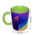 thumbnail image 3 of Gradient Geometric Abstract Coffee Mug Fun Custom Ceramic Mugs 11oz Green, 3 of 5