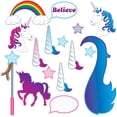 thumbnail image 2 of Beistle 53368 Unicorn Themed Glittered Photo Booth Fun Signs, Multicolor, 16 Ct., 2 of 2