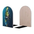 thumbnail image 2 of Picia Largemouth Bass Fish Pattern Wood Bookends for Shelves,Non-slip Bookends, Heavy Duty Wooden Bookend Support,1 Pair, 2 of 8