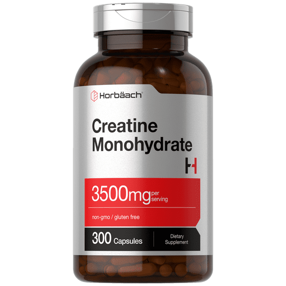 Creatine Monohydrate Capsules | 3500mg | 300 Count for Men and Women | by Horbaach