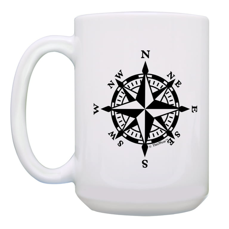 ThisWear Gifts for Travel Nautical Compass Hiking Compass Coffee