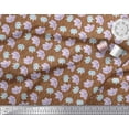 thumbnail image 2 of Soimoi Brown Silk Fabric Stripe & Floral Print Fabric by Yard 42 Inch Wide, 2 of 3