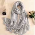 thumbnail image 2 of Bufanda de lino liso para mujer, chal fino de Pashmina, foulard femenino de talla grande, Hijab, 2022 qiuyongming unisex, 2 of 2