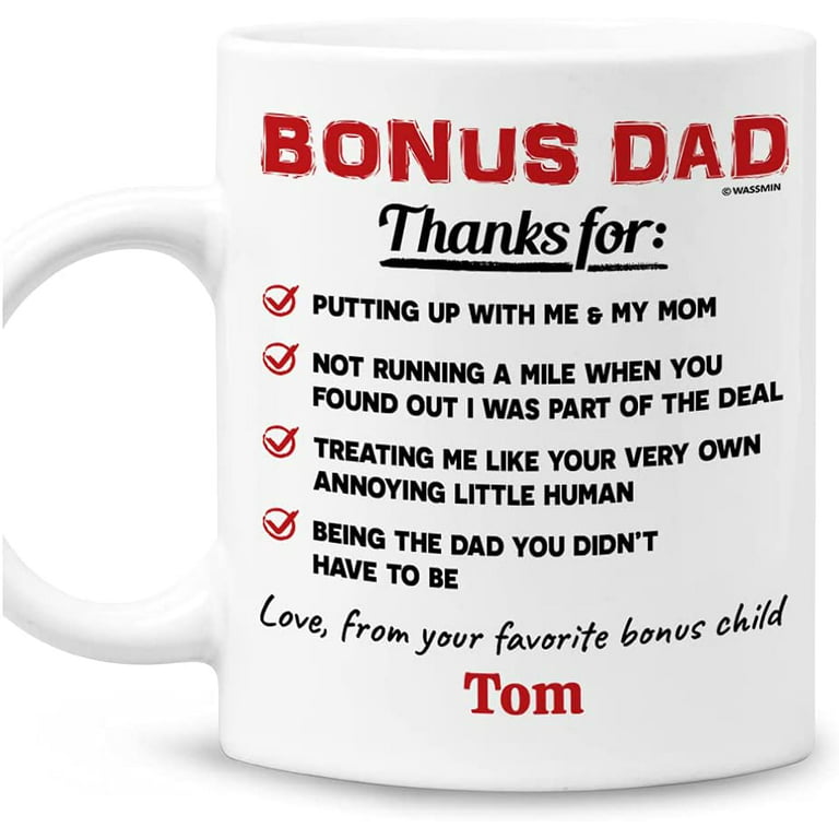 Personalized Best Bonus Dad Mug Birthday Christmas Father'S Day Gifts For  Stepdad From Daughter Son - Love From Favorite Child Ceramic Coffee Mugs  Cup 11Oz 15Oz Dad Gifts For Daddy Father -