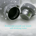 thumbnail image 2 of Stainless Steel Water Bottle Portable Glitter Rhinestone Water Bottle Crossbody Bling Thermal Flask 600ml C, 2 of 8