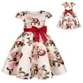 thumbnail image 2 of YDOJG Beautiful Dresses For Girls Toddler Kids Floral Flowers Prints Short Sleeves Beach Straps Dress Princess Clothes, 2 of 8