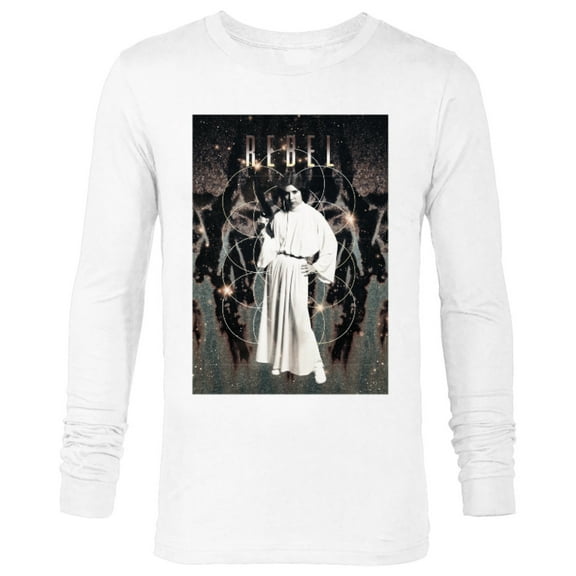 Star Wars Princess Leia Rebel Bleached Retro  - Long Sleeve T-Shirt for Men - Customized-White