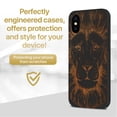thumbnail image 2 of Case Yard Wooden Case for iPhone-XS-Max Soft TPU Silicone cover Slim Fit Shockproof Wood Protective Phone Cover for Girls Boys Men and Women Supports Wireless Charging Great Lion Design, 2 of 7