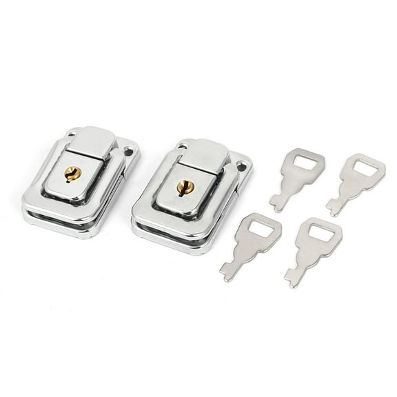 Chest Boxes Handbag Rectangle Shape Metal Clasp Lock Toggle Latch 2pcs w Keys