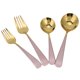 thumbnail image 3 of Juego de cubiertos Deepen Thicken, juego de cubiertos, para restaurante en casa, oro rosa, 3 of 8
