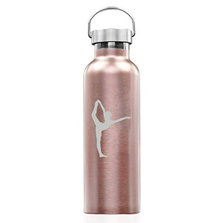

Rose Gold Double Wall Vacuum Insulated Stainless Steel Tumbler Travel Mug Dancer Gymnastics (25 oz Water Bottle)