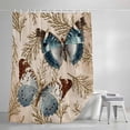 thumbnail image 4 of Vintage Teal Butterfly Long Shower Curtain Set, Waterproof Shower Curtains for Bathroom, Vintage Brown Tree Branch Washable Fabric Cloth Bath Curtain for Bathtub Decoration with Hooks 72x84 Inches, 4 of 9