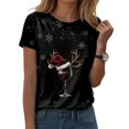 thumbnail image 2 of larppty Christmas Shirts for Women: 2025 Fashion Costumes Short Sleeve Xmas Printed Shirt (Watermelon Red, S), 2 of 5