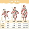 thumbnail image 3 of Dailycode Wearable Blanket Hoodie Oversized Sherpa Flannel Blankets with Pocket for 3-14 Year Old Strawberries Flowers Leaves, 3 of 7