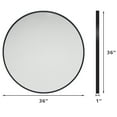 thumbnail image 4 of Maypex 36IN Aluminium Framed Circular Wall Mirror Black, 4 of 4
