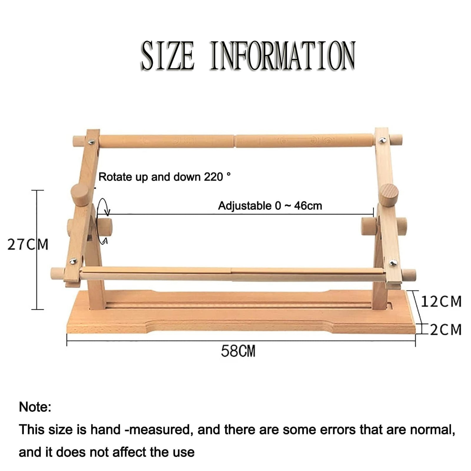 Cross Stitch Frame,Frame Embroidery Floor Stand,220 Degree Rotation Adjustable Cross Stitch Frame Stand,Hands Free Embroidery Hoop for Embroidery Lovers,58x12cm