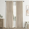 thumbnail image 6 of Topfinel 100% Blackout Luxury Velvet Rod Pocket Curtains, 52 x 90 Inch, 2 Panels, Beige, 6 of 9