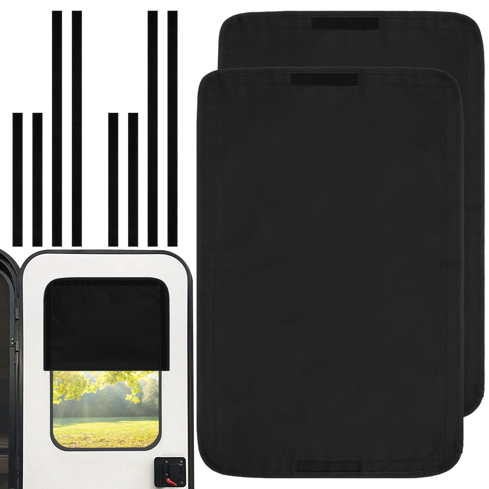 Morima RV Door Window Shade,2PCS Foldable Camper Door Shade,Blackout
