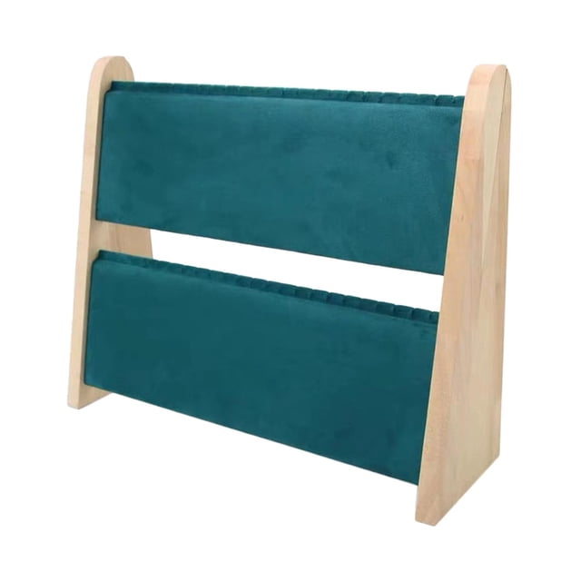 Wooden Necklace Display Stand Chains Showcase Lightweight for Tabletop Decor Dark Green