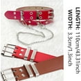thumbnail image 6 of Gothic Belt Double Grommet Buckle Leather Belt for Mens Women Jeans Fashion Belt Punk Rock y2k with Chain, 6 of 6