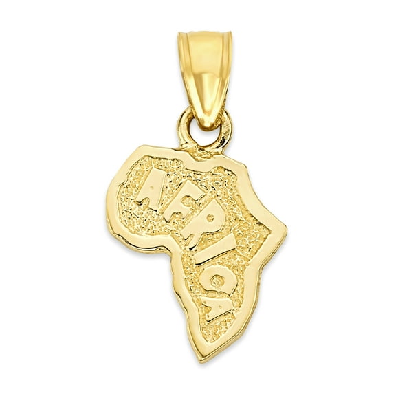 10k Gold Dainty Africa Pendant, African Jewelry