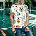 thumbnail image 6 of Hirioo Colorful Insects for Men's Baseball T-shirt Shirts Short Sleeve Casual Summer Button Stretch T Shirts,Size S-4XL-4X-Large, 6 of 7
