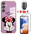 thumbnail image 3 of [3 En 1]/Pack Samsung Galaxy M54 M14 5G A54 A34 A14 5G A24 4G Minnie Mouse Funda Protectora De Pantalla De Silicona De Vidrio Blanda Con Cubierta De Cámara, 3 of 3