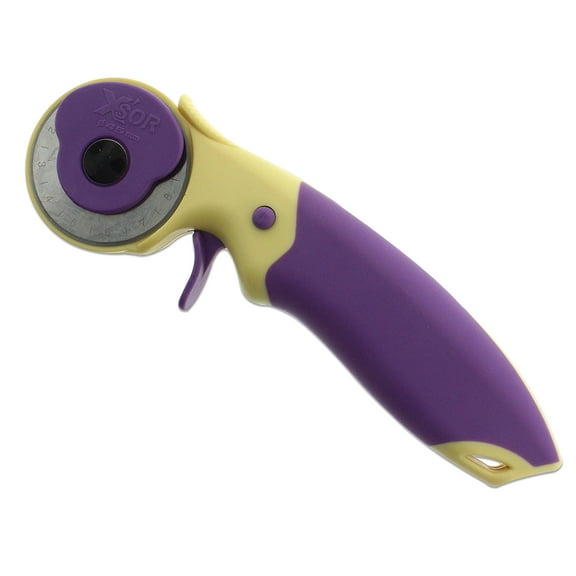 The Beadsmith Create Recklessly Easy Grip Rotary Cutter – 45mm – Includes Protective Blade Guard and Locking Device, Safe and Easy to Use – Cuts Leather, Fabric and Paper