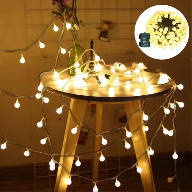 Globe String Lights, Patio String Lights, Outdoor String Lights, Waterproof 6 m Globe Fairy Lights Warm White Outdoor/Indoor (Warm Color 40LED)