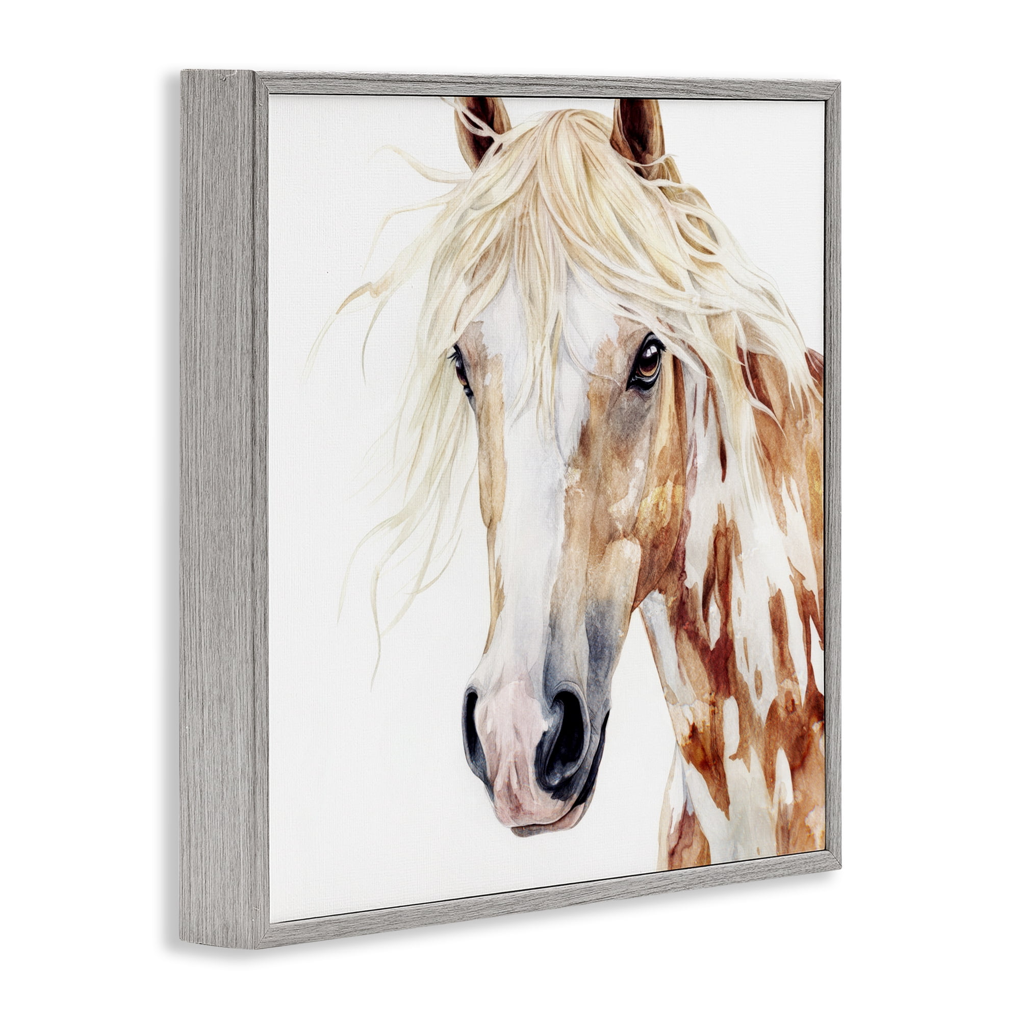 Stupell Industries Majestic Mane Spotted Horse Gray Framed Giclee Art, design by Svetlana Aleynikova