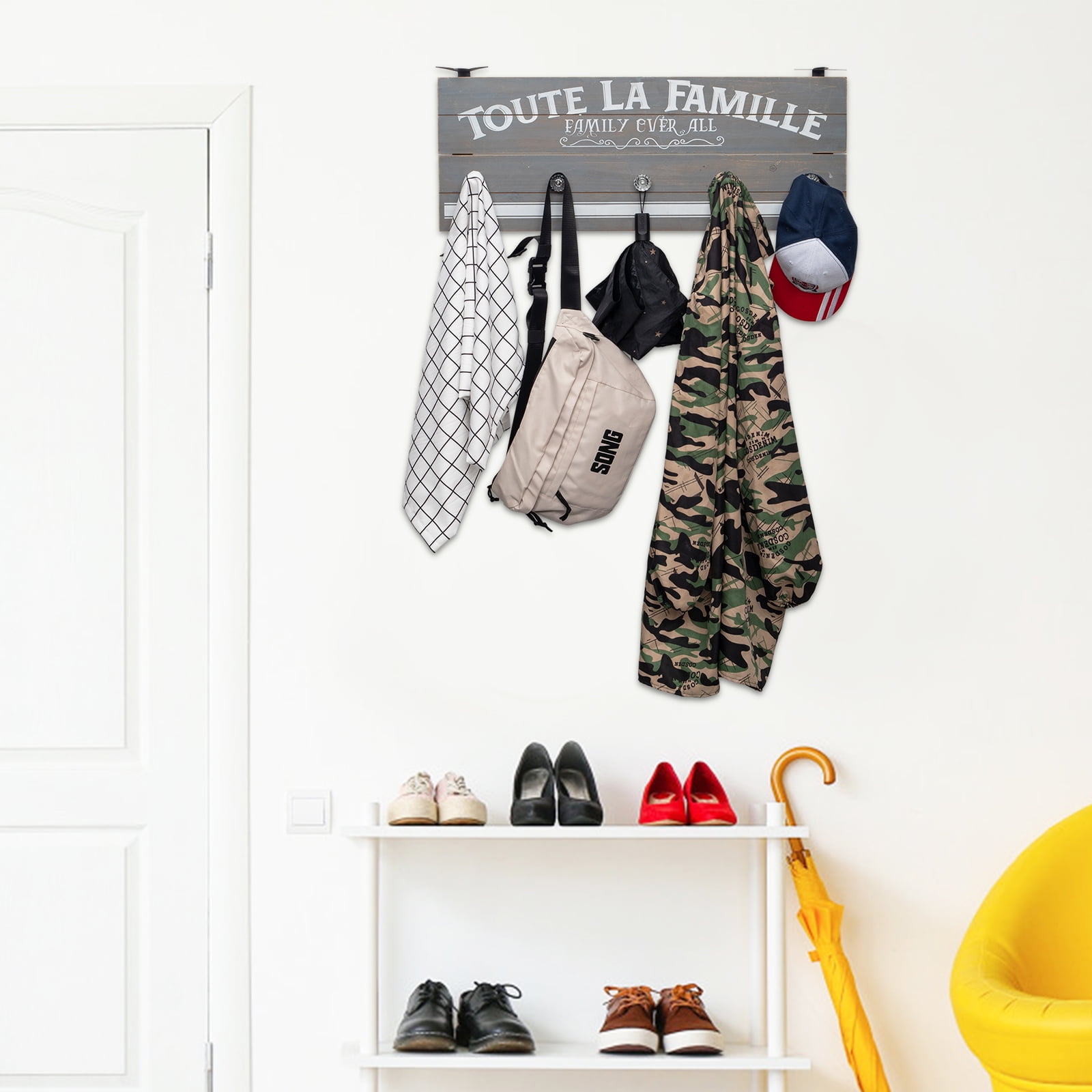 Lowestbest Key Holder for Wall Decoration, with 5 Key Hooks, Entrance Passage Mud Room Corridor Office Country Home Decoration Lowestbest Key Holder for Wall Decoration, with 5 Key Hooks, Entrance Passage Mud Room Corridor Office Country Home Decoration
