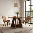 thumbnail image 3 of Hawsaiy 5 Piece Round Dining Table Set for 4, 47.3" Kitchen Dining Table with Storage Shelf & 4 Upholstered Dining Chairs, Modern Dining Room Furniture Set with Metal Legs, 3 of 11