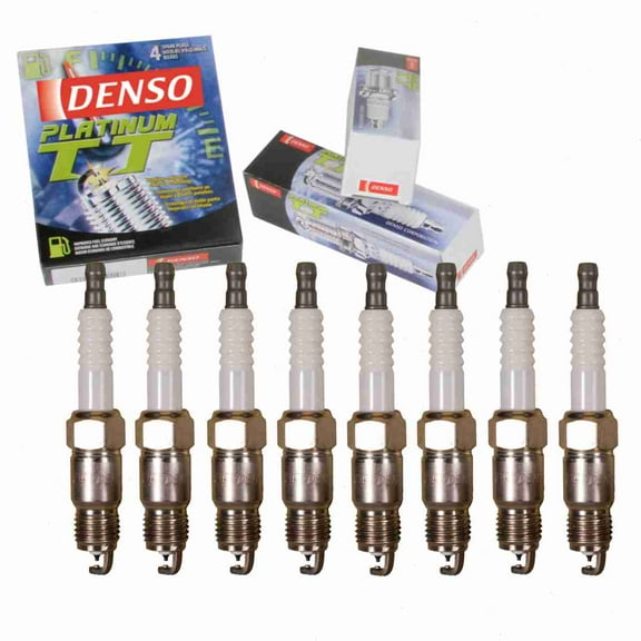 8 pc DENSO Platinum TT Spark Plugs compatible with Ford F-250 5.0L 5.8L 7.5L V8 1983-1997