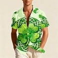 thumbnail image 2 of VBTAPA Mens St Patrick's Day Shirt Shamrock Irish Printed Button Down Short Sleeves Shirts Green Clover Hawaiian Shirt Mint Green M, 2 of 9