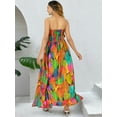 thumbnail image 2 of LA LEELA Women's Beach Maxi A-Line Casual Summer Slit Party Strapless Tube Top Dress One Size Colorful, Leaves, 2 of 5