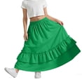 thumbnail image 3 of FAHXNVB Girl's High Waisted Ruffle Maxi Skirts Flowy Tiered A Line Skirts Lightweight Breathable Casual Summer Beach Long Skirts 4-15 Years, 3 of 6