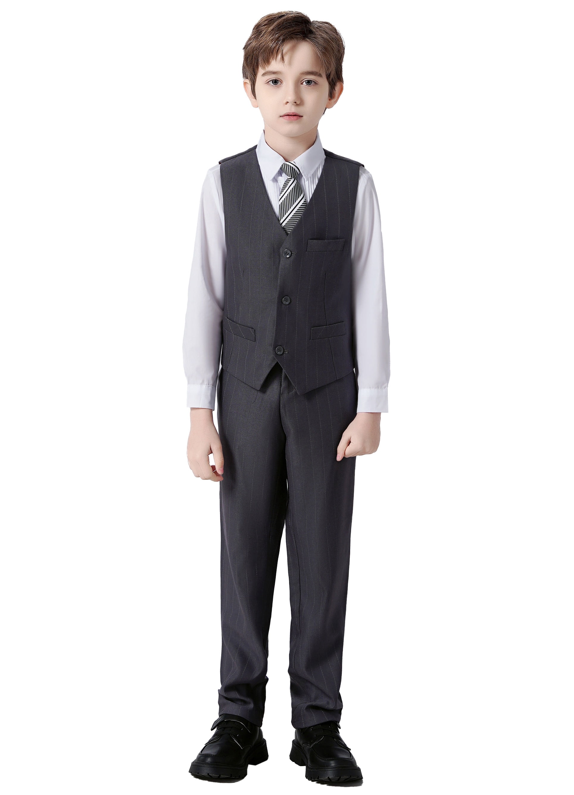 Wehilion Men's Suit Vest White Business Formal Dress With 3 Pockets