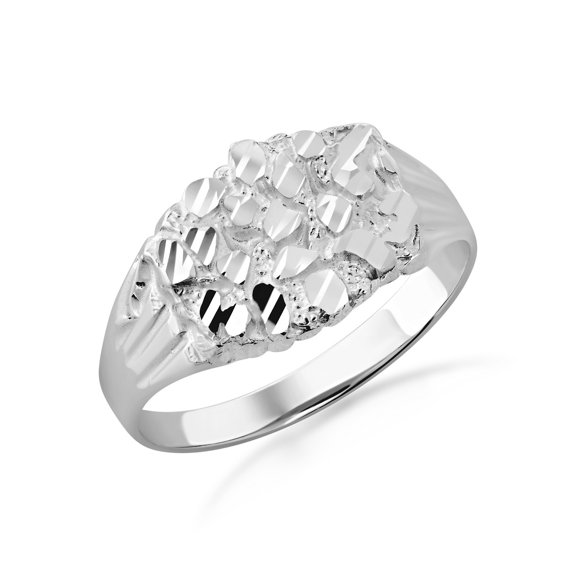 .925 Silver Men's 12mm Nugget Ring (8)