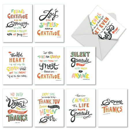 M10019BK WORDS OF APPRECIATION' 10 Assorted All Occasions Note Cards Featuring Artfully Rendered Words Of Appreciation And Thanks with Envelopes by The Best Card (Best Gift Cards For Teacher Appreciation)