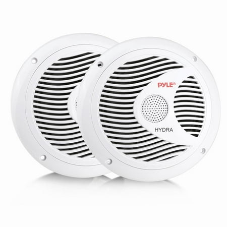 Water Resistant Component Speaker System - PYLE PLMR60W - 6.5 Inch Dual Marine Speakers - 2 Way Waterproof and Weather Resistant Outdoor Audio Stereo Sound System with 150 Watt Power, Polyprone Cone and Cloth Surround - 1 Pair - (White)