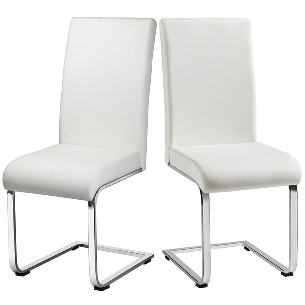 Dining Chairs Pu Leather Kitchen, Contemporary Leather Chrome Dining Chairs