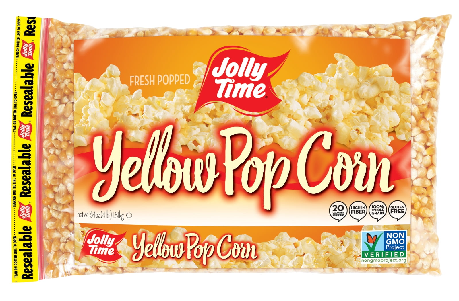 JOLLY TIME 4 lb. Yellow Poly Bag