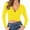 Yellow, variant on Tarylea Crop Tops for Women Cross Front Deep V Neck Tops Long Sleeve Solid Color Shirts Casual Cute Going out Tops