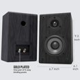 thumbnail image 4 of Par de altavoces LONPOO LP-42, 75 W, 2 vías, madera, 24 x 15 x 17 cm, 4 of 7