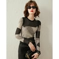 thumbnail image 1 of RWJDXD LOUIS YAO T-shirt Femme Printemps 2024 Manches Longues Ajusté Extensible Col Rond Simple Basique, 1 of 6