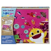 Baby Shark 5-Pack of wood Jigsaw Puzzles for Families, Kids, and Preschoolers Ages 4 and Up