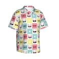 thumbnail image 2 of Balery Cute French Bulldog Print Men's Hawaiian Shirts Short Sleeve Beach Shirt Relaxed Fit Vacation Button Down Shirts-Small, 2 of 9
