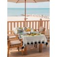 thumbnail image 2 of Outdoor Tablecloth with Umbrella Hole for Patio/Picnic/Party/Camping, Yellow Sunflowers Waterproof Table Cloth Rectangle Table Cover Washable, Summer Floral Leaves Wreath Bow Plaid Beige (60"x 102"), 2 of 8